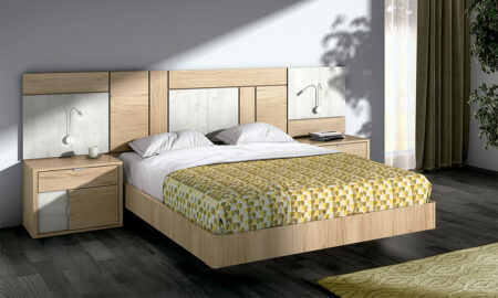 Lit pour literie 160x200 cm + chevets inclus